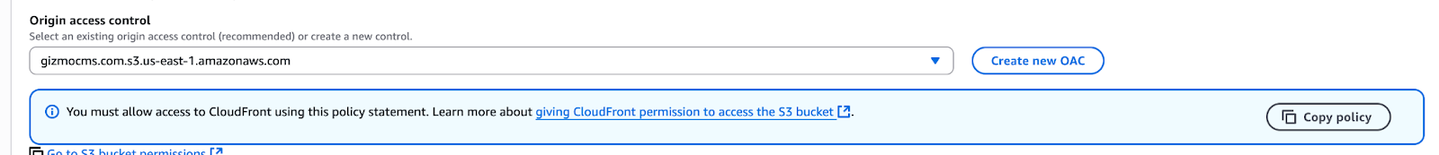 Origin Access Control Policy