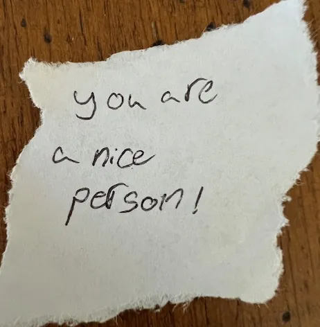 Thank you note from neighborhood kid
