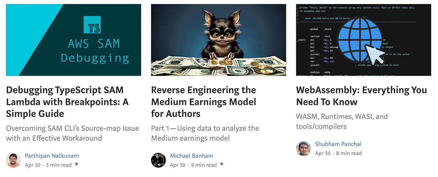 Story position on Level Up Coding